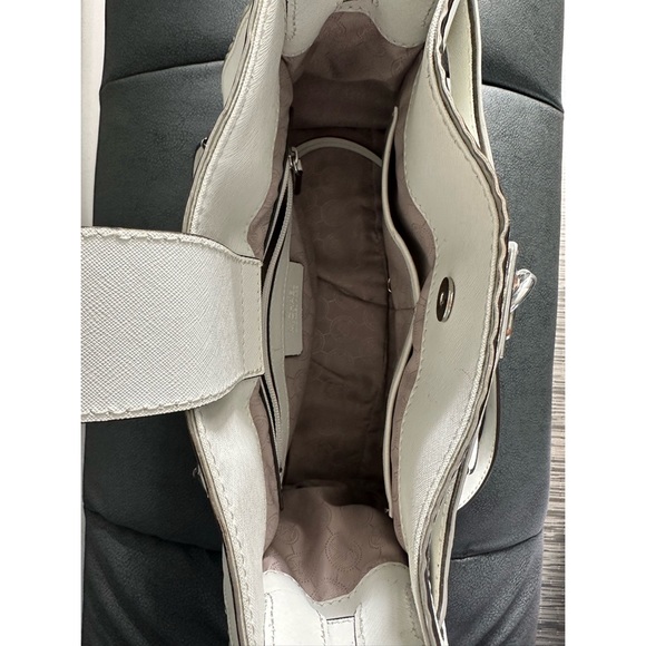 Michael Kors Hamilton Specchio E W Satchel Optic White - Picture 11 of 16